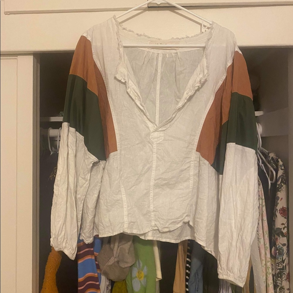 Free People Color Block Shirt